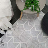 Visage Grey Hexa Herringbone Pattern Rug