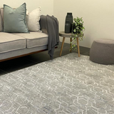 Versha Modern Geometric Luxe Grey Rug