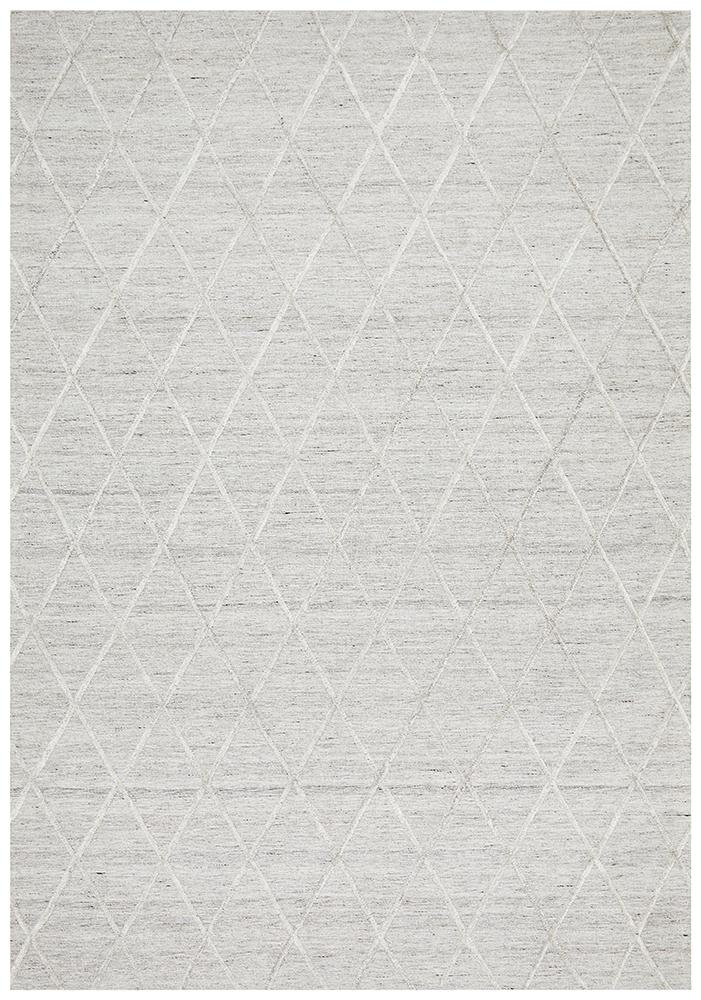 Visage Silver Grey Diamond Pattern Rug