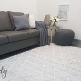 Visage Silver Grey Diamond Pattern Rug