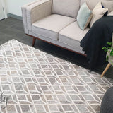 Visage Cream Geometric Diamond Pattern Rug