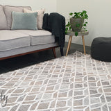 Visage Cream Geometric Diamond Pattern Rug