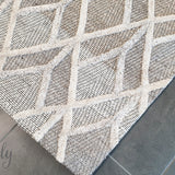 Visage Cream Geometric Diamond Pattern Rug