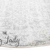 Awaken Silver Medallion Round Rug