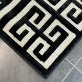 Empire Black Beige Geometric Greek Key Rug