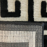 Empire Black Beige Geometric Greek Key Rug