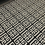 Empire Black Beige Geometric Greek Key Rug