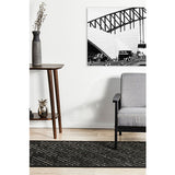Empire Black Beige Greek Key Pattern Rug
