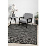 Empire Black Beige Greek Key Pattern Rug