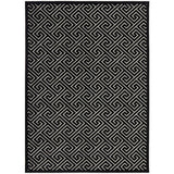 Empire Black Beige Greek Key Pattern Rug