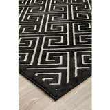 Empire Black Beige Greek Key Pattern Rug