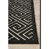 Empire Black Beige Greek Key Pattern Rug