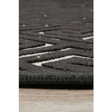 Empire Black Beige Greek Key Pattern Rug