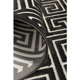 Empire Black Beige Greek Key Pattern Rug
