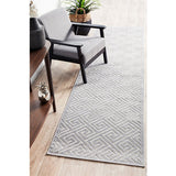 Empire Silver Greek Key Pattern Rug