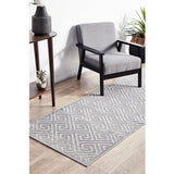 Empire Silver Greek Key Pattern Rug