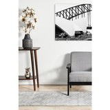 Empire Silver Greek Key Pattern Rug