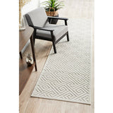 Empire White Greek Key Pattern Rug