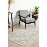 Empire White Greek Key Pattern Rug