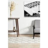 Empire White Greek Key Pattern Rug