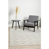 Empire White Greek Key Pattern Rug