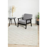 Empire White Greek Key Pattern Rug