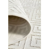 Empire White Greek Key Pattern Rug