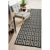 Empire Black Beige Geometric Greek Key Rug