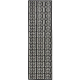 Empire Black Beige Geometric Greek Key Rug