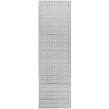 Empire Silver Geometric Greek Key Rug