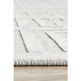 Empire Silver Geometric Greek Key Rug