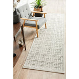 Empire Off White Geometric Greek Key Rug