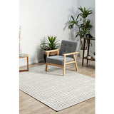 Empire Off White Geometric Greek Key Rug