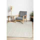 Empire Off White Geometric Greek Key Rug