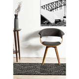 Empire Black Braided Stripped Geometric Rug