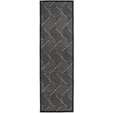 Empire Black Braided Stripped Geometric Rug