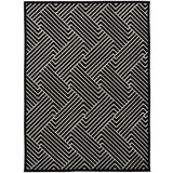 Empire Black Braided Stripped Geometric Rug