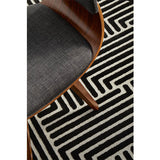 Empire Black Braided Stripped Geometric Rug