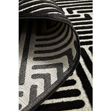 Empire Black Braided Stripped Geometric Rug
