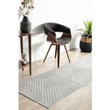 Empire Silver Braided Stripped Geometric Rug