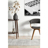 Empire Silver Braided Stripped Geometric Rug