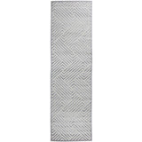 Empire Silver Braided Stripped Geometric Rug