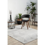 Empire Silver Braided Stripped Geometric Rug