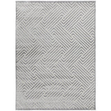 Empire Silver Braided Stripped Geometric Rug