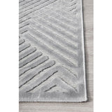 Empire Silver Braided Stripped Geometric Rug