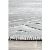 Empire Silver Braided Stripped Geometric Rug