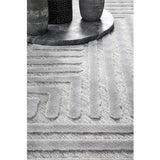 Empire Silver Braided Stripped Geometric Rug