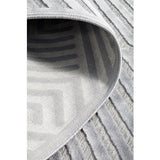 Empire Silver Braided Stripped Geometric Rug