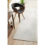Empire Off White Braided Stripped Geometric Rug