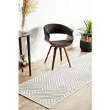 Empire Off White Braided Stripped Geometric Rug